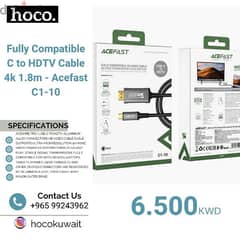 Fully Compatible C to HDTV Cable 4k 1.8m - Acefast C1-10 0