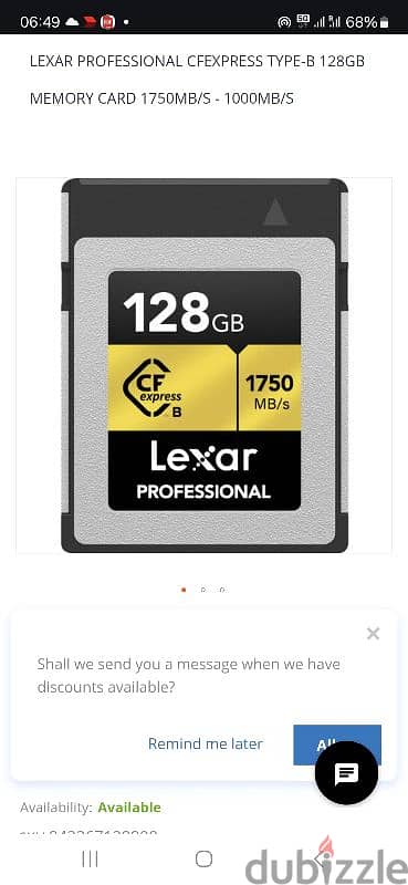 LEXAR MEMORY CARD CF EXPRESS TYPE B 128GB 2