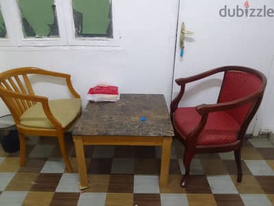 two chair with table