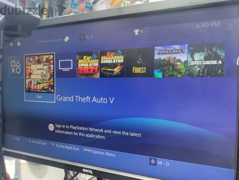 PS4 500 gb with 1 controller with games GTA v and 7 more game 1