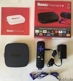 Roku Premier 4K Media Streamer 4630R Black with Remote And Purple Ear 0