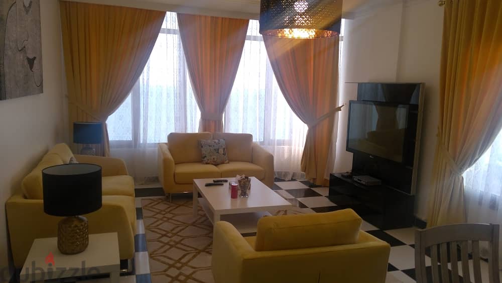 Sea view! furnished 2 or 3 bedroom in mangaf with pool, gym, sauna. 2