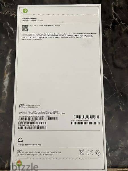 Sealed Apple iPhone 16 Pro Max 256GB physical SIM Tray with Bill 1