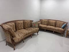 Full sofa set with chair and center table for sell 0