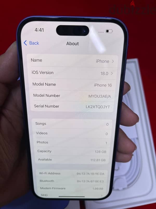 iPhone 16 128GB ultramarine 1 day old 5