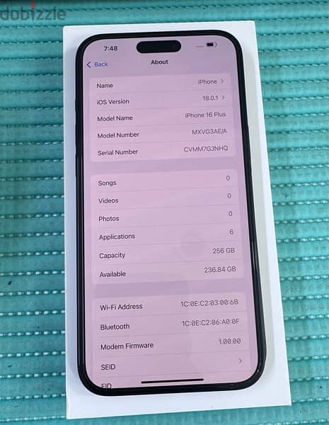 iPhone 16 Plus 5G 256 GB  Black 1 Days Used Only ! 7