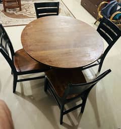 Leather Sofa-2, Round Shapped Dining Table, 2 Chairs 0