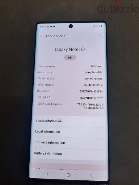 Samsung note 10 plus 256 gb 12 ram good condition 4G only phone 2