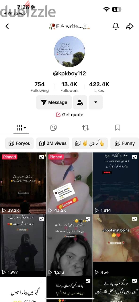 Tiktok Account for sale 40K Followerrss account 0