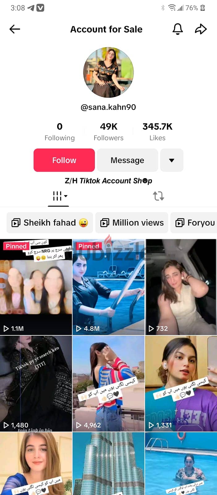 Tiktok Account for sale 40K Followerrss account 2