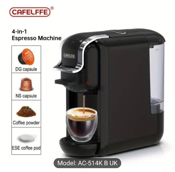 Cafelffe 4-in-1 Hot Cold Capsule Espressoe Machine MK-603 0