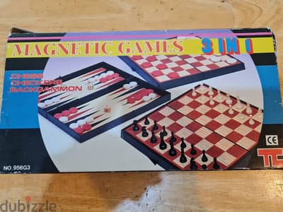 Magnetic Games Chess Checkers Backgammon 3 in 1