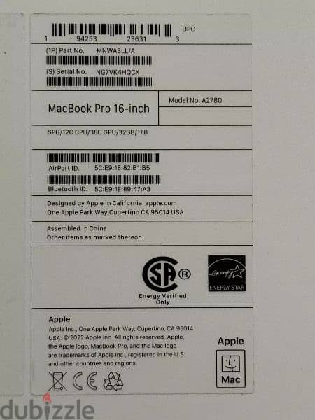 New 2023 Apple MacBook Pro 16" M2 Max chip 32GB Ram 1TB SSD 1