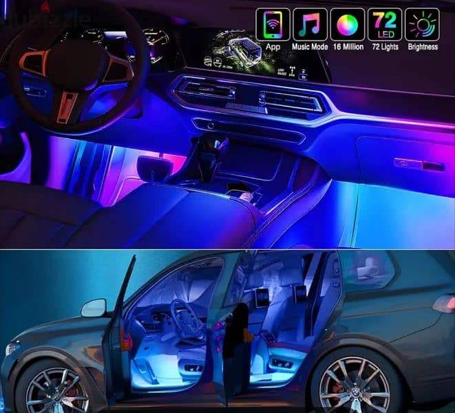 CAR INTERIOR RGB LED DESIGN  تصميم داخلي للسيارة بتقنية LED RGB 7