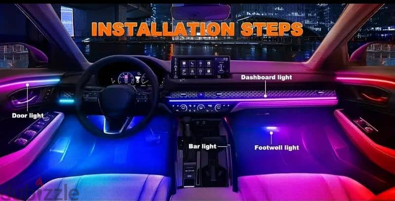 CAR INTERIOR RGB LED DESIGN  تصميم داخلي للسيارة بتقنية LED RGB 12