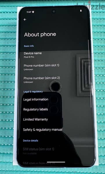 Google pixel 8 Pro 5G 256 GB Blue Used! 7