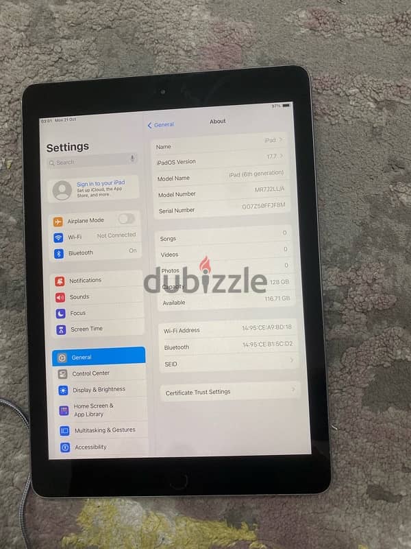 ipad 6 128 gb very good condition 5