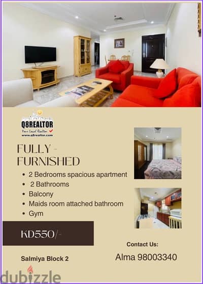 2 Bedrooms Fully - Furnished in Salmiya