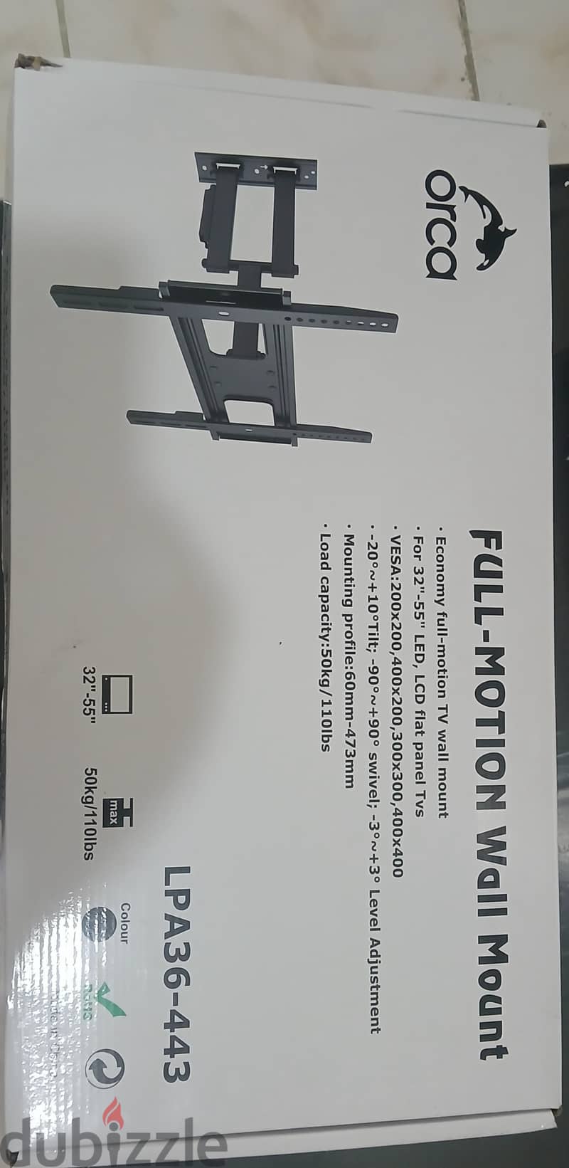 Full motion wall Mount TV stand for 32" to 55" TVs and zain router 1