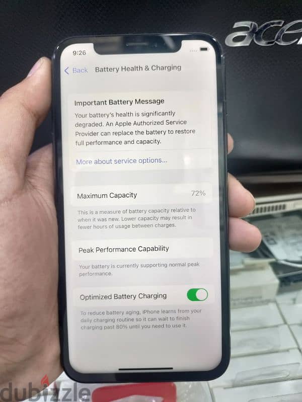 iPhone x 256 GB 72% battery Face id working neat and clean 5