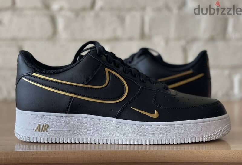 Nike Air Force 1 '07 LV8 Metallic Swoosh Pack Black Gold 2