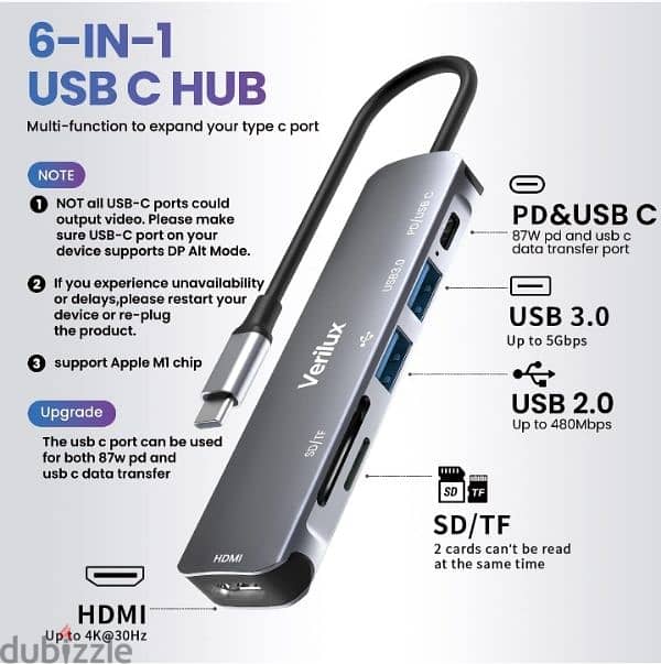 MacBook 6 in 1 USB Type C Hub 6