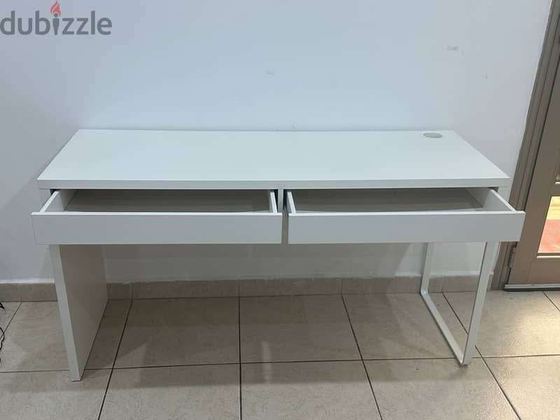 Ikea MICKE Study Table Desk with Drawers White 142x50 cm 1