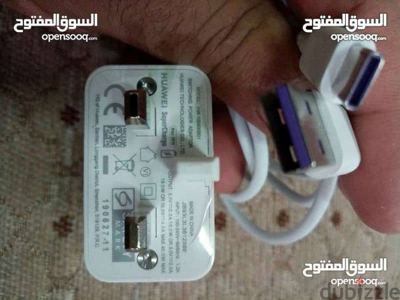 شاحن هواي 40w تايب سي سوبر جارج اصلي جديد بالغلاف خلع جهاز 0