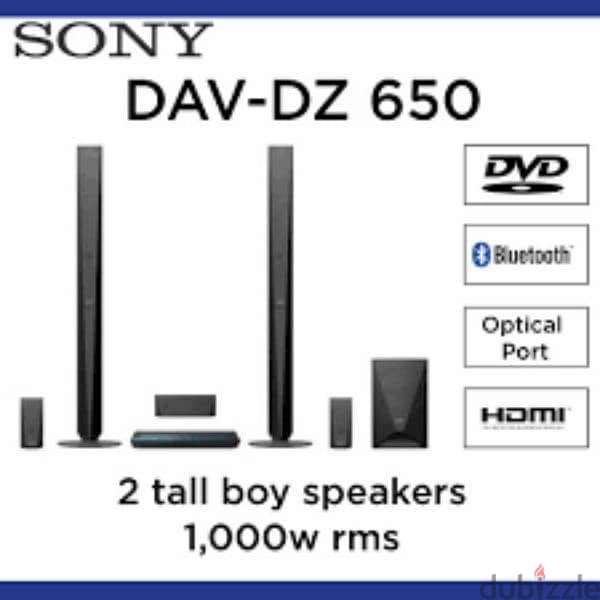 Sony DAV -DZ650 Bluetooth USB pawer Bass super sound surround 1000W 5