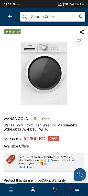 Wansa Washing Machine (2 yr warranty)