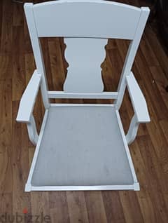 Ikea big white wooden chair 0