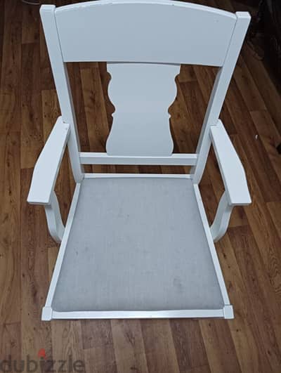 Ikea big white wooden chair