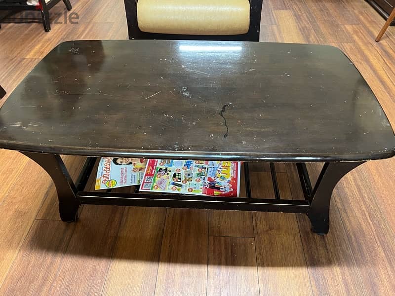 3 Seater wooden sofa and coffe table 1