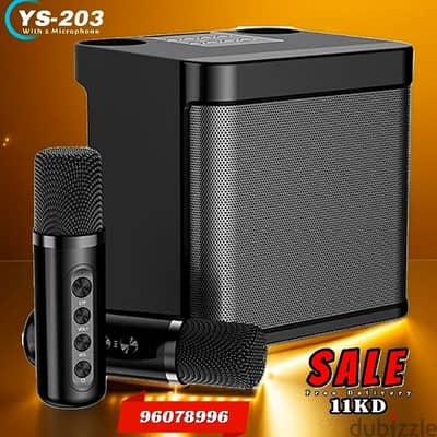 YS-203 Karaoke Bluetooth Speaker With 2 Microphone