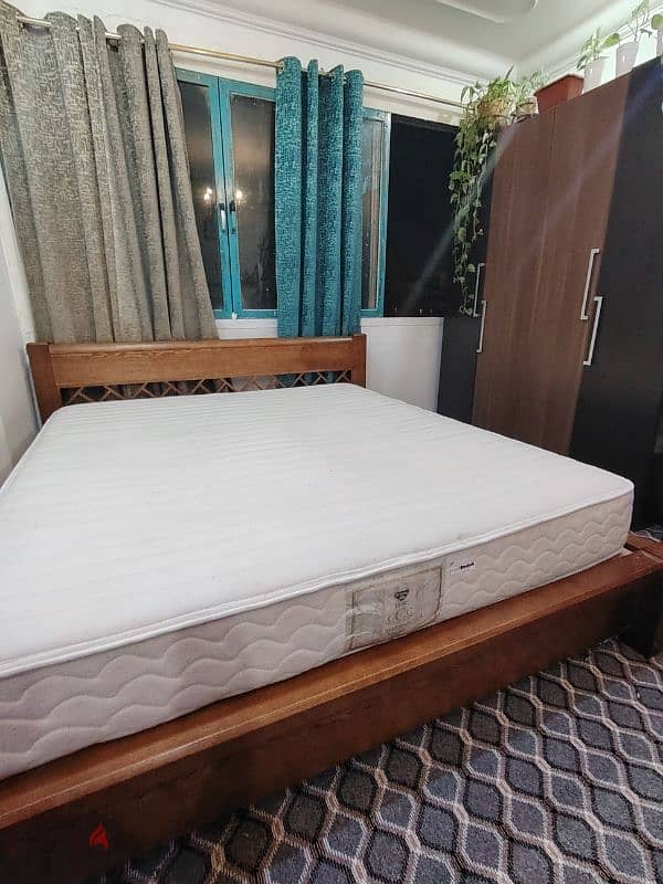 ON SALE pure URGENT SALE wooden bed with mattress from spring air 5