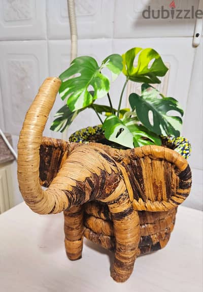 South African Handcrafted Elephant Shape Basket