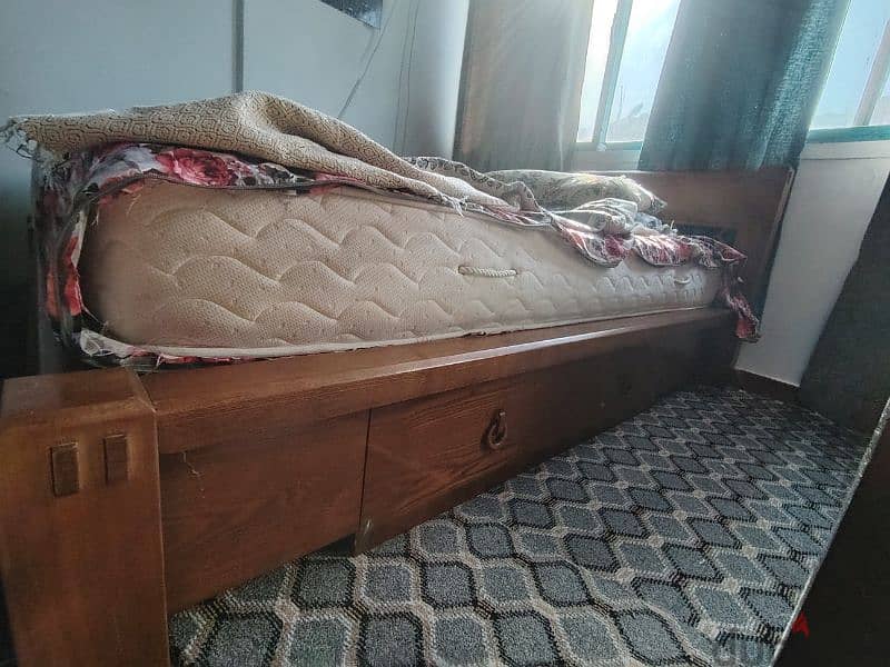 ON SALE pure URGENT SALE wooden bed with mattress from spring air 9