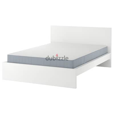 IKEA Bed Frame, Slatted Bed Base and Pocket Sprung Mattress - Queen