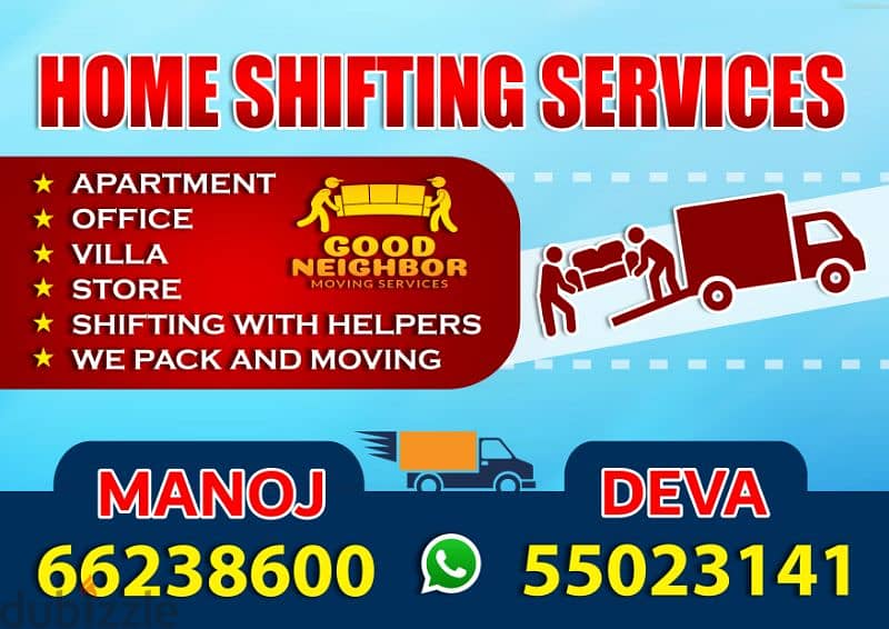 shifting service and packing and moving also 0