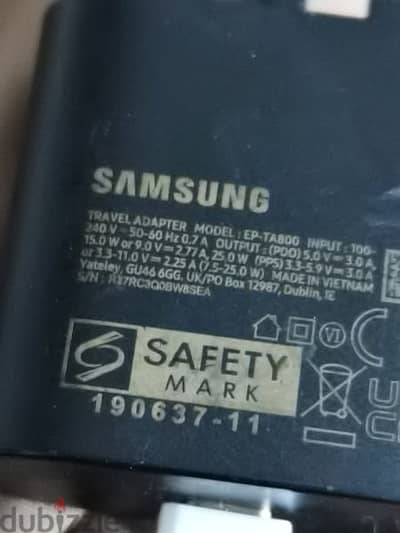 Samsung charger type c 25 wats