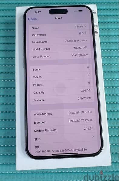 iPhone 15 Pro Max 256 GB White titanium Used ! 6