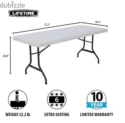 BRAND NEW Lifetime Outdoor Folding Table (2 PC's) for CAMPING 1