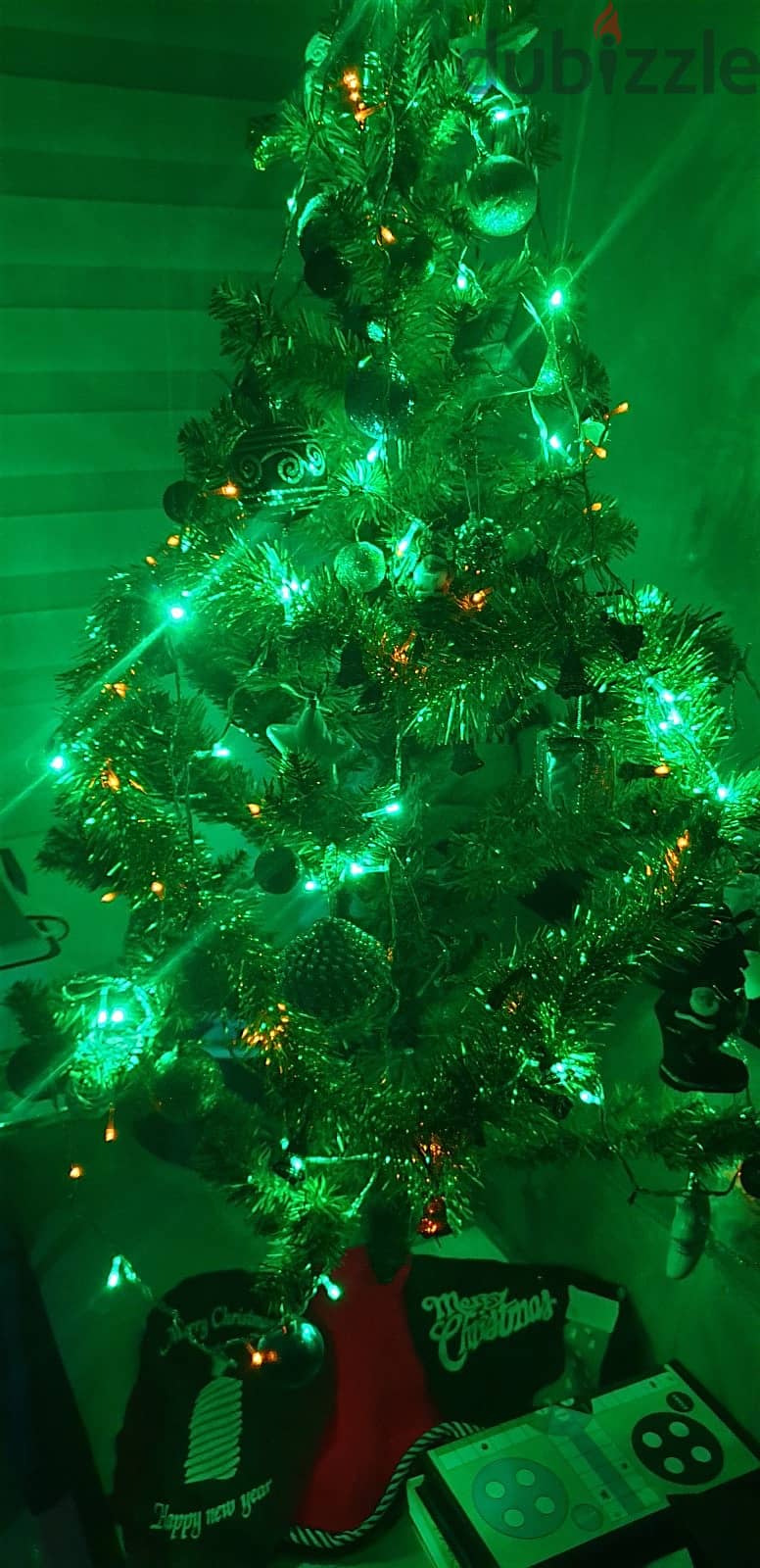 X mas tree with lights and decoration for sale 1