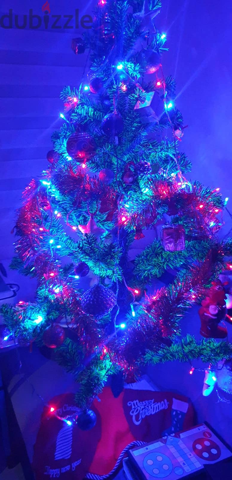 X mas tree with lights and decoration for sale 2