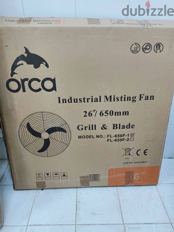 Orca 26", 3 Blades 46L Tank Industrial Mist Fan - FL-650-F1 1