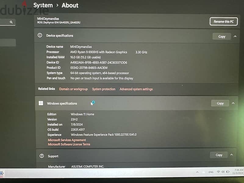 Asus ROG Zephryus G14 14” Gaming laptop with Ryzen 9 cpu 2