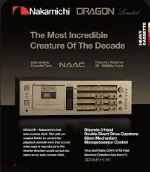 Nakamichi DRAGON Auto Reverse Cassette Deck 0