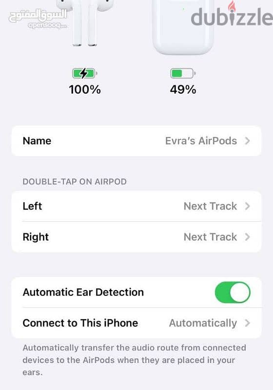 Apple AirPods 2 original with serial number 100% battery 3