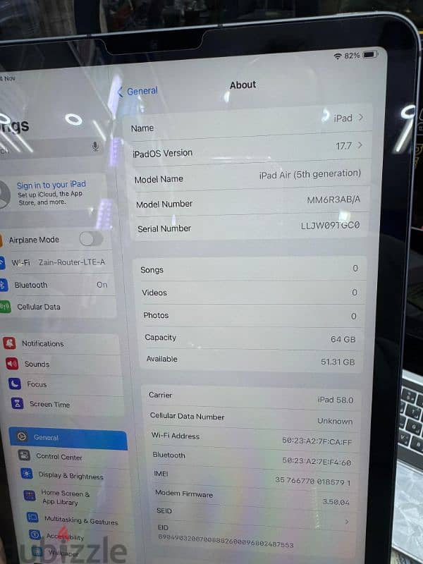 iPad air 5th 64gb wifi and sim with box all accessories original like 3