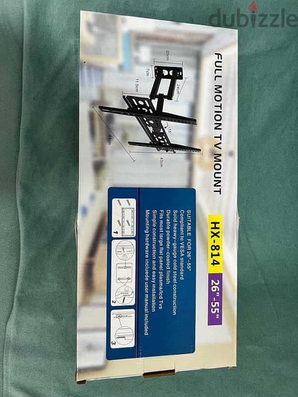 tv bracket movable bracket adjustable mounting with box and screws 2